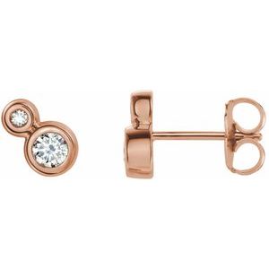 14K Rose 1/5 CTW Diamond Earrings - Siddiqui Jewelers