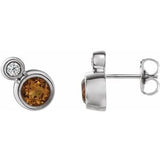 14K White Citrine & .03 CTW Diamond Earrings - Siddiqui Jewelers