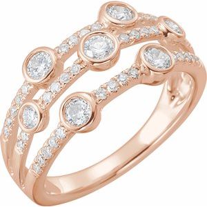 14K Rose 3/4 CTW Diamond Negative Space Ring - Siddiqui Jewelers