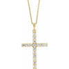 14K Yellow 1/2 CTW Diamond Cross 18" Necklace -Siddiqui Jewelers