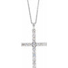 14K White 1 CTW Diamond Cross 18" Necklace -Siddiqui Jewelers