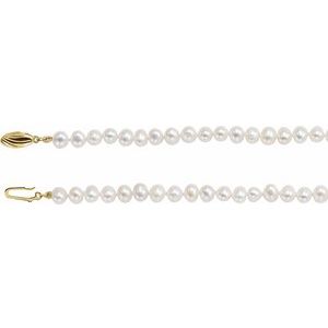 14K Yellow Freshwater Cultured Pearl 16" Necklace - Siddiqui Jewelers