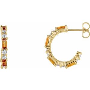 14K Yellow Citrine & 1/2 CTW Diamond Earrings - Siddiqui Jewelers