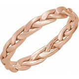 14K Rose 3.5 mm Hand-Woven Band Size 4.5 - Siddiqui Jewelers
