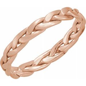 14K Rose 3.5 mm Hand-Woven Band Size 4.5 - Siddiqui Jewelers