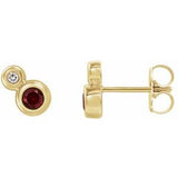 14K Yellow Mozambique Garnet & .03 CTW Diamond Earrings - Siddiqui Jewelers