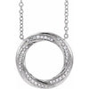 14K White 1/5 CTW Diamond Circle 16-18" Necklace - Siddiqui Jewelers