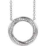 14K White 1/5 CTW Diamond Circle 16-18" Necklace - Siddiqui Jewelers