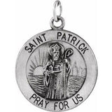 Sterling Silver 18 mm St. Patrick Medal - Siddiqui Jewelers