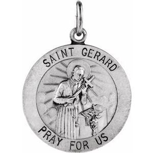 Sterling Silver 22 mm St. Gerard Medal - Siddiqui Jewelers
