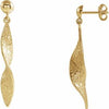 14K Yellow Twisted Dangle Earrings - Siddiqui Jewelers