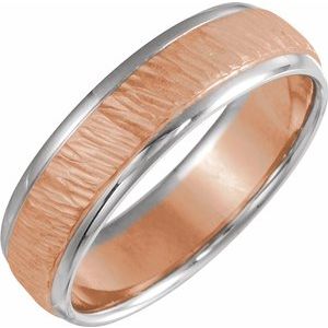 14K Rose/White 6 mm Design-Engraved Band Size 10 - Siddiqui Jewelers