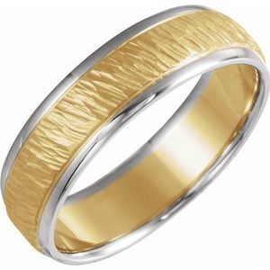 14K Yellow/White 6 mm Design-Engraved Band Size 10.5 - Siddiqui Jewelers