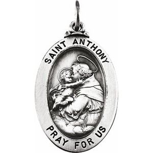 Sterling Silver 25x18 mm St. Anthony of Padua Medal - Siddiqui Jewelers