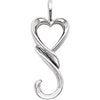 14K White 32.5x12.75 mm Heart Pendant - Siddiqui Jewelers