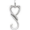Sterling Silver 32.5x12.75 mm Heart Pendant - Siddiqui Jewelers
