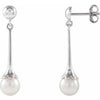 Sterling Silver Freshwater Pearl Dangle Earrings with Backs - Siddiqui Jewelers