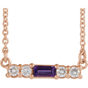 14K Rose Amethyst & 1/5 CTW Diamond 18" Necklace - Siddiqui Jewelers
