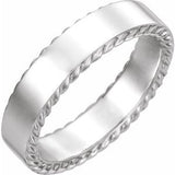 14K White 6 mm Rope Pattern Band Size 11.5 - Siddiqui Jewelers