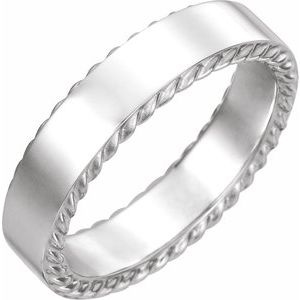 Sterling Silver 6 mm Rope Pattern Band Size 11 - Siddiqui Jewelers