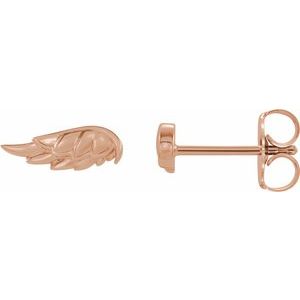 14K Rose Angel Wing Earrings   Siddiqui Jewelers
