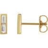 14K Yellow 1/4 CTW Diamond Bar Earrings - Siddiqui Jewelers