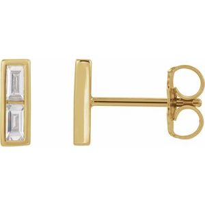 14K Yellow 1/4 CTW Diamond Bar Earrings - Siddiqui Jewelers