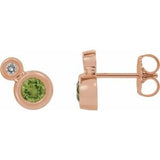 14K Rose Peridot & .03 CTW Diamond Earrings - Siddiqui Jewelers