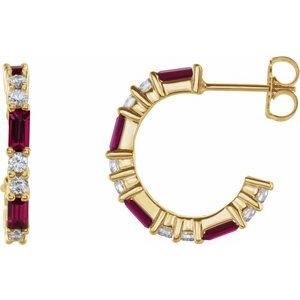 14K Yellow Ruby & 1/2 CTW Diamond Earrings - Siddiqui Jewelers