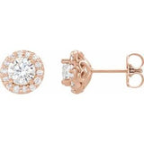 14K Rose 5/8 CTW Diamond Earrings - Siddiqui Jewelers