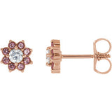 14K Rose Baby Pink Topaz & Cubic Zirconia Earrings - Siddiqui Jewelers