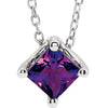 14K White Amethyst Solitaire 16-18" Necklace - Siddiqui Jewelers