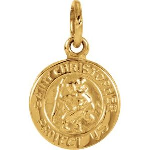 14K Yellow 8 mm St. Christopher Medal-Siddiqui Jewelers