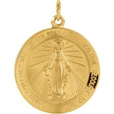 14K Yellow 22 mm Miraculous Medal - Siddiqui Jewelers
