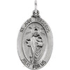 Sterling Silver 23.5x16 mm Oval St. Jude Thaddeus Medal - Siddiqui Jewelers