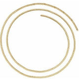 14K Yellow 2.25 mm Solid Curb Link Chain by the Inch  -Siddiqui Jewelers