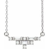 14K White 1/4 CTW Diamond Art Deco 18" Necklace - Siddiqui Jewelers