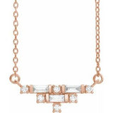 14K Rose 1/4 CTW Diamond Art Deco 16" Necklace - Siddiqui Jewelers