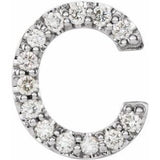 14K White .05 CTW Natural Diamond Initial C Earring Siddiqui Jewelers