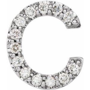 Platinum .05 CTW Natural Diamond Initial C Earring Siddiqui Jewelers