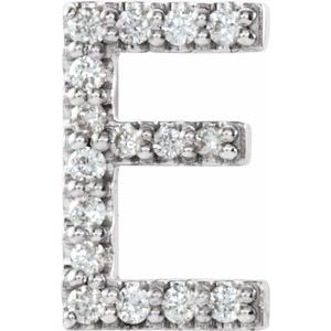 Platinum .06 CTW Natural Diamond Initial E Earring Siddiqui Jewelers