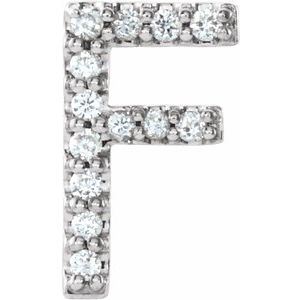 14K White .05 CTW Natural Diamond Initial F Earring Siddiqui Jewelers