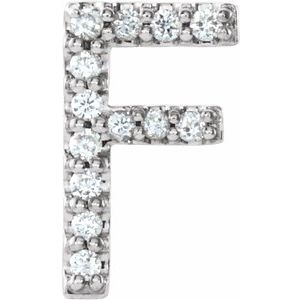 Sterling Silver .05 CTW Natural Diamond Initial F Earring Siddiqui Jewelers