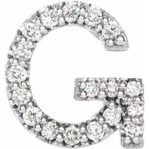 Sterling Silver .06 CTW Natural Diamond Initial G Earring Siddiqui Jewelers