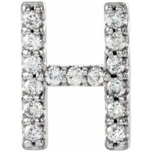 Platinum .05 CTW Natural Diamond Initial H Earring Siddiqui Jewelers