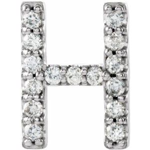 14K White .05 CTW Natural Diamond Initial H Earring Siddiqui Jewelers