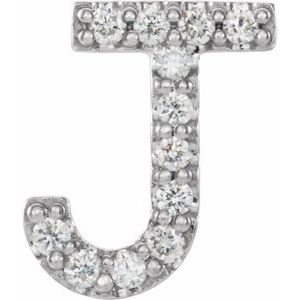 Sterling Silver .05 CTW Natural Diamond Initial J Earring Siddiqui Jewelers