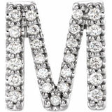 14K White .07 CTW Natural Diamond Initial M Earring Siddiqui Jewelers