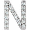 14K White .06 CTW Natural Diamond Initial N Earring Siddiqui Jewelers