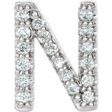 Sterling Silver .06 CTW Natural Diamond Initial N Earring Siddiqui Jewelers